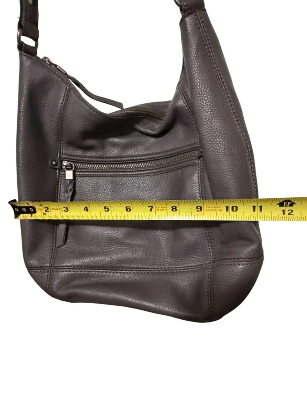 The Sak Slate Leather Sequoia Hobo Shoulder Bag Purse Zipper Closure - Picture 6 of 14